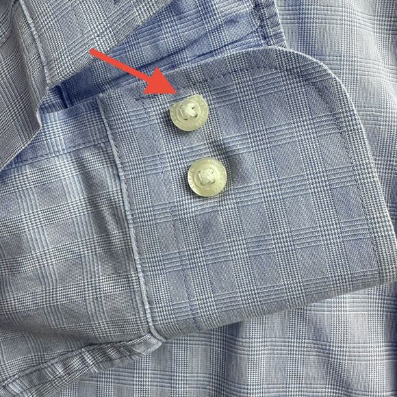 Lauren Ralph Lauren Mens 17/XL Button Up Shirt Light Blue Classic Stretch - Picture 2 of 9